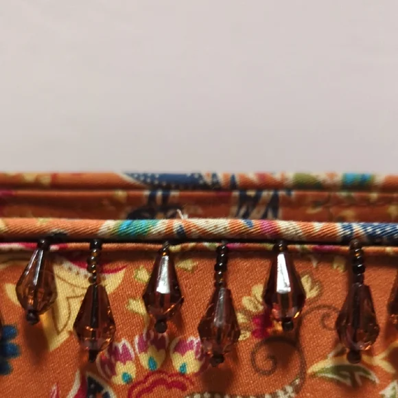 Talbots Purse Paisley faux Tortoise Shell handles & Beads - Picture 5 of 13